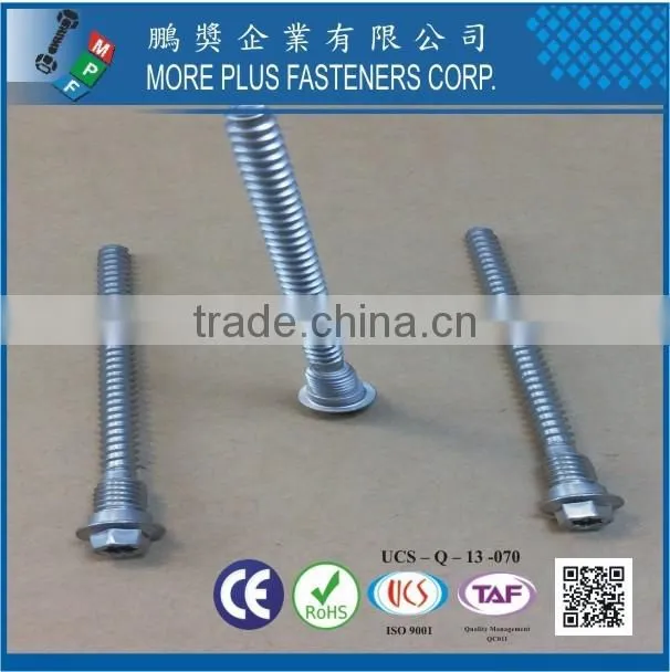 Taiwan 302SS Shoulder Bolt Hex Washer Head T-20 With Shoulder Unfderhead Double Thread Left Hand Thread Tapping Screw Passivated