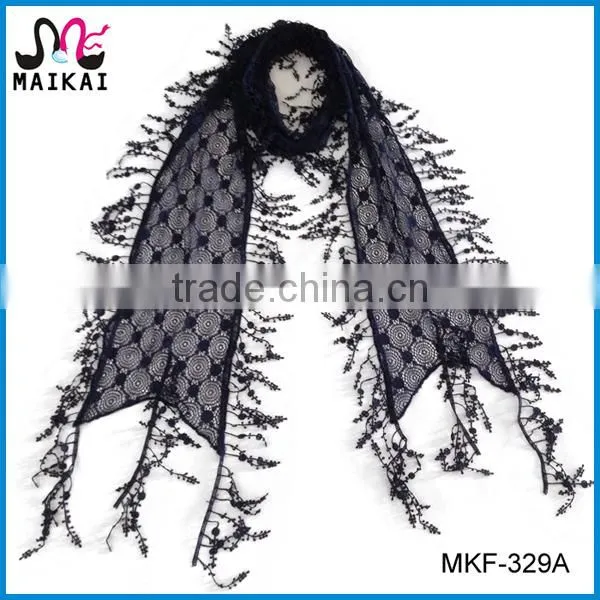 Wholesale new design fashion lady lace scarf 2017
