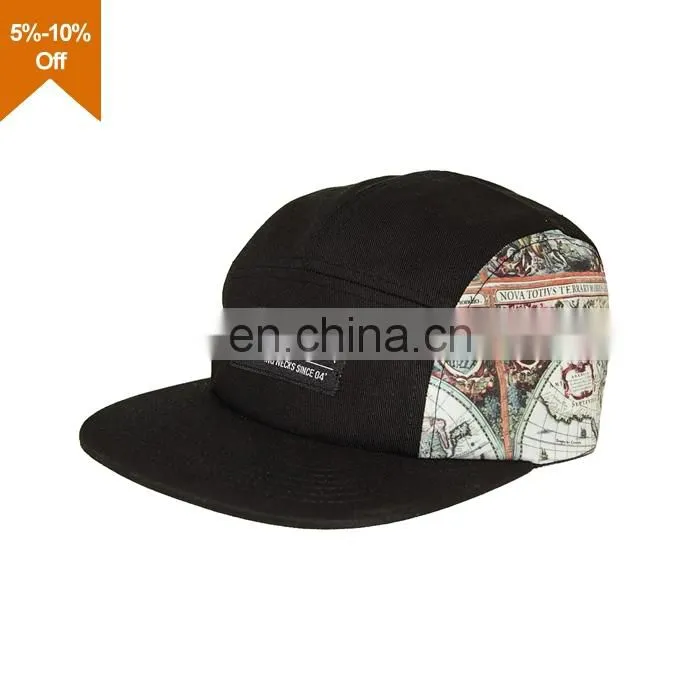 flower fabric dye sublimation 5 panel hats