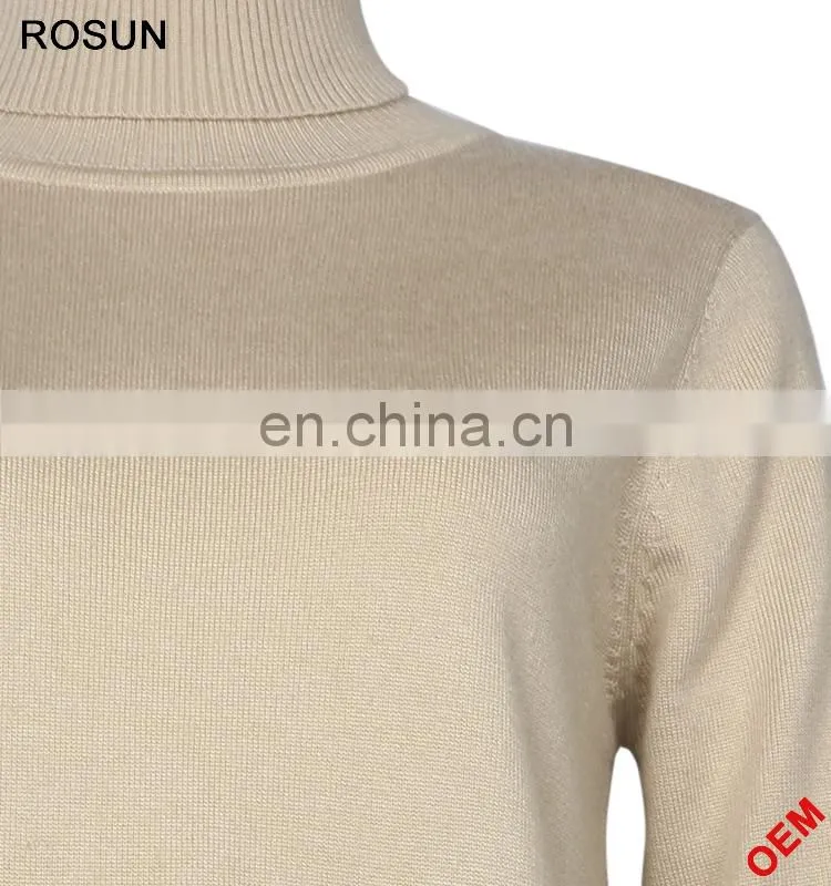 Women Turtleneck Long Sleeves Ribbed Split Side Knit Dress