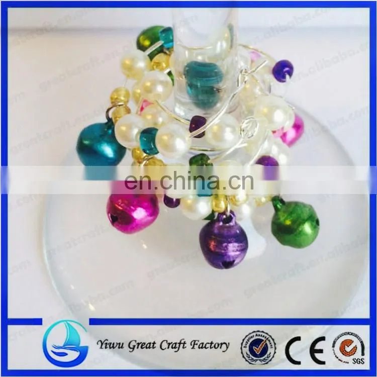 Jingle Bell Wine Charms-Christmas Wine Charms Winter Wedding Favor-Holiday Wine Glass