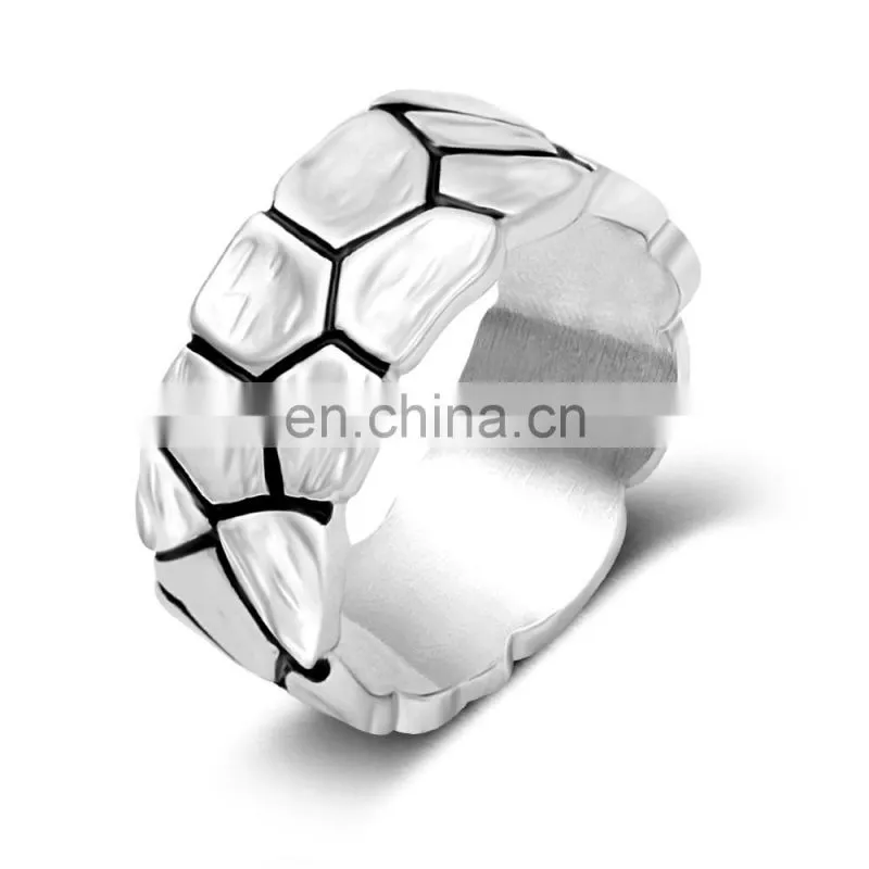 Wholesale simple design silver plating black enamel male ring