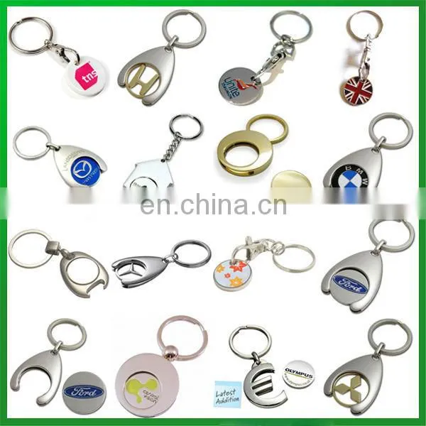 Round Shopping Trolley Coin Metal Keyring