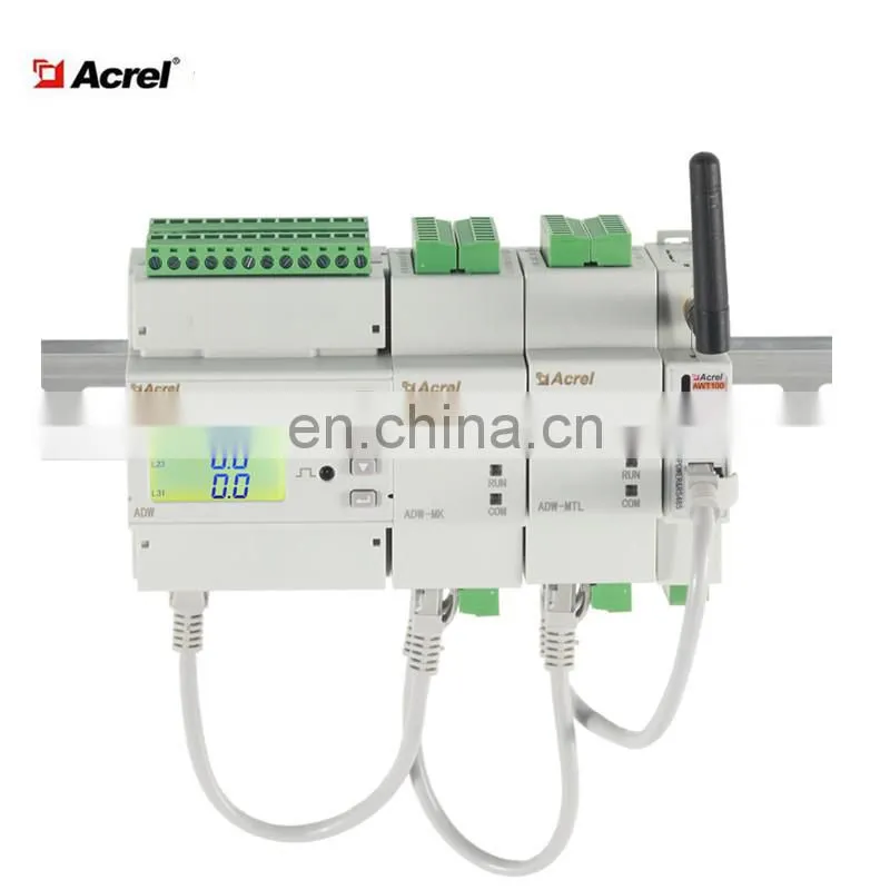 IOT applied multi circuit lcd display power monitoring meter with modbus Acrel 3P3W 3P4W ADW210-D10-1s