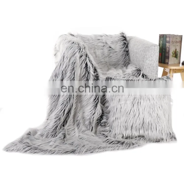 High quality grey peacocks feather imitation faux fur throw pillows breathable soft real peacock fur pillows