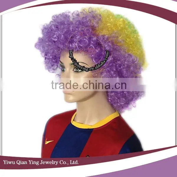 muti color cute sports synthetic fans football wig cheap