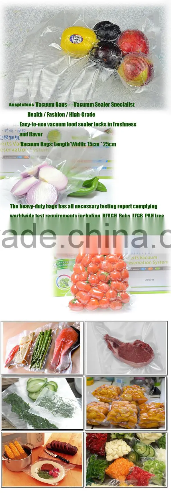 vacuum bag/vacuum food packaging bag/plastic transparent vacuum bag