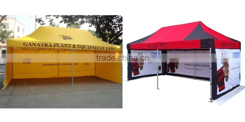 Custom Print Aluminum Folding Pagoda Trade Show Tent 3x6m ( 10ft X 20 ft), Printed canopy & valance, 3 full walls