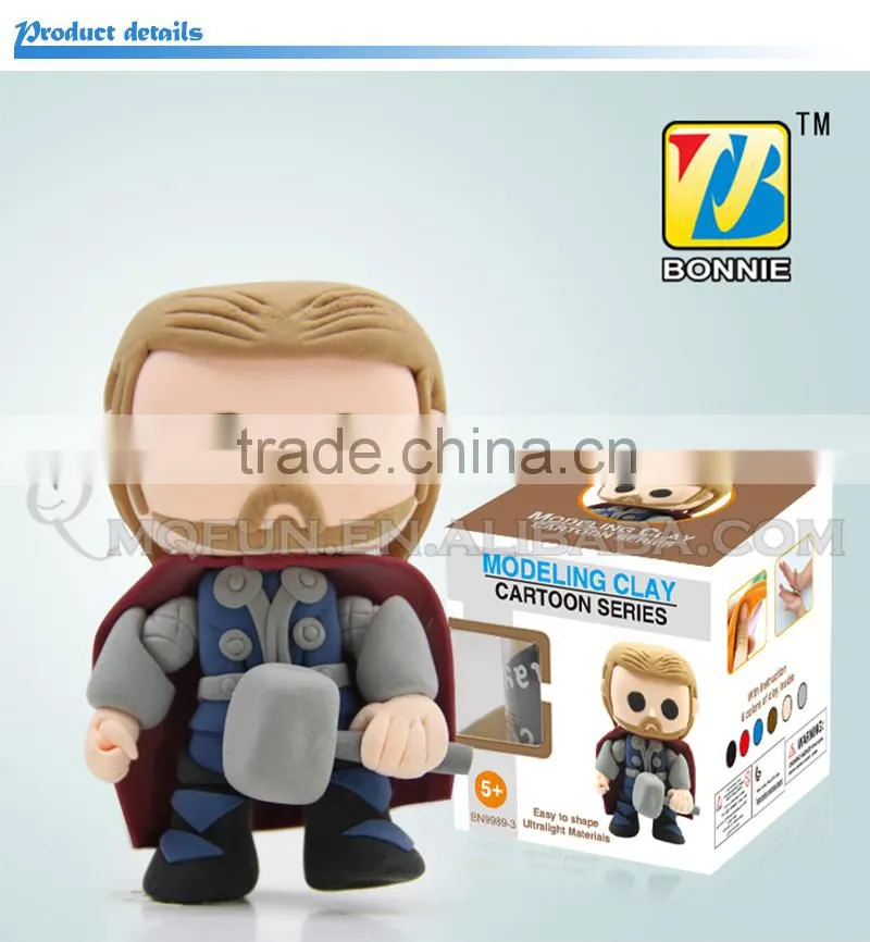 Mini Qute Bonnie Marvel Avenger Super hero Thor DIY cartoon building blocks plasticine clay educational toy NO.BN9989-3