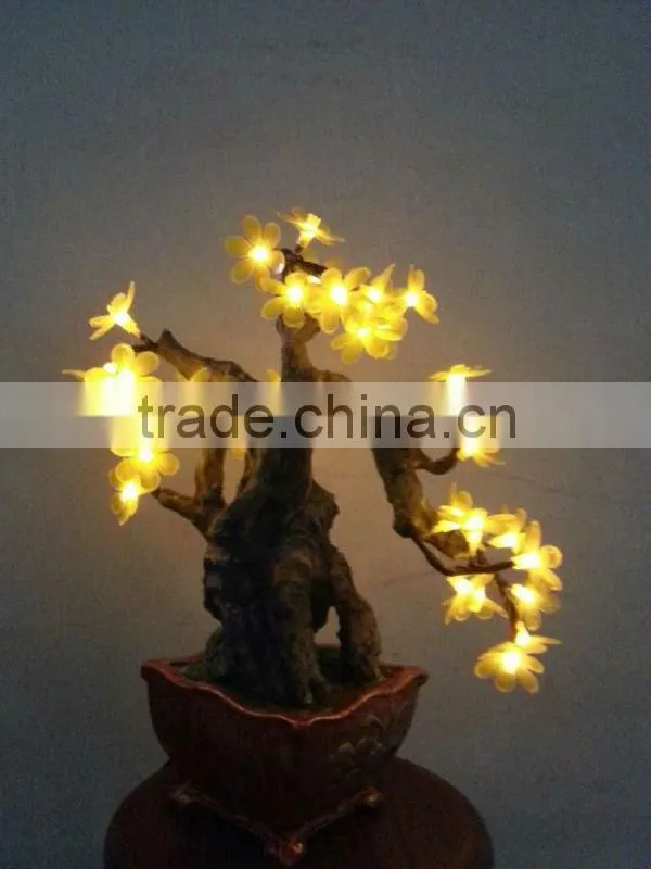 Indoor lighted LED artificial orchid bonsai tree