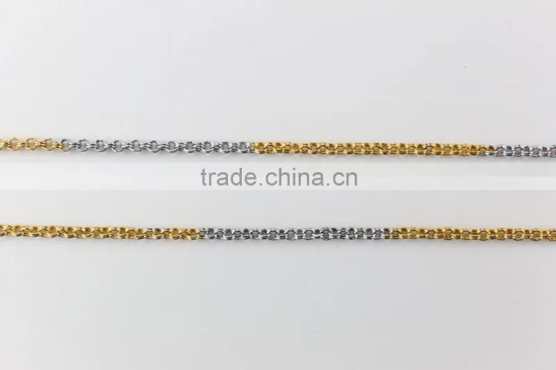 2015 summer popular gold and rhodium plated thin chain jewelry