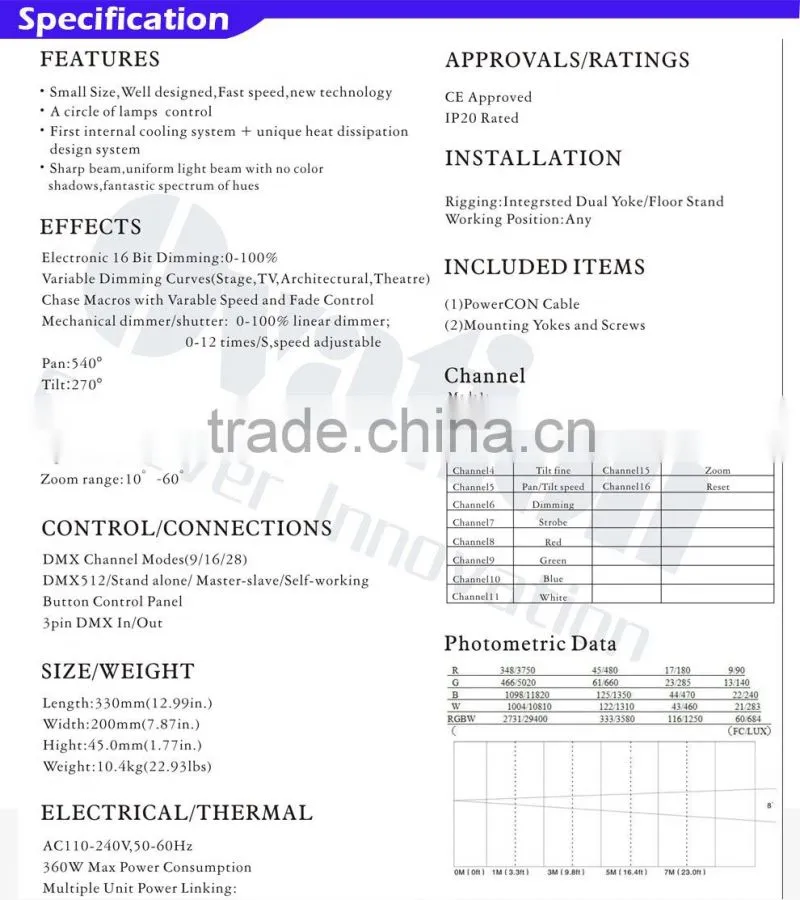Guangzhou 19pcs Led Wash RGBW Moving Head Light Used rental/ dj light