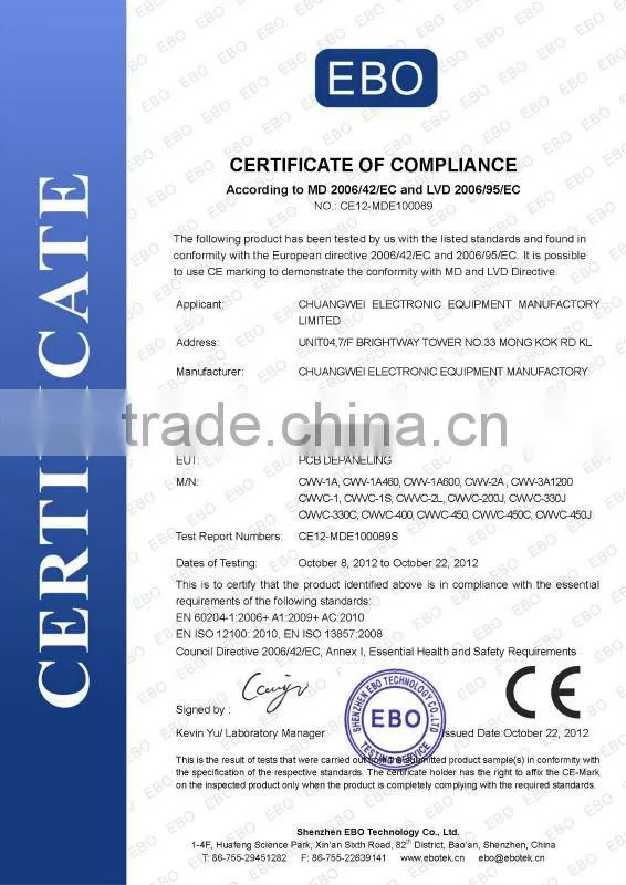**PCB cutting machine**Motor-driven**China manufacturer* CWVC-1SJ
