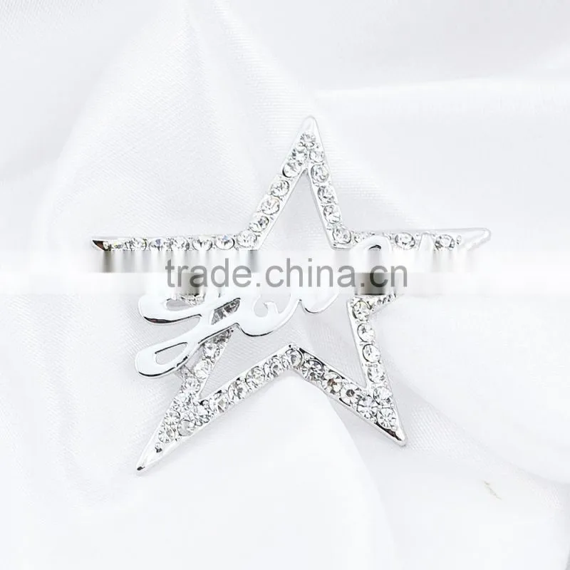 Wholesale cheap jewelry five-point star rhinestone brooch for wedding fashion jewelry