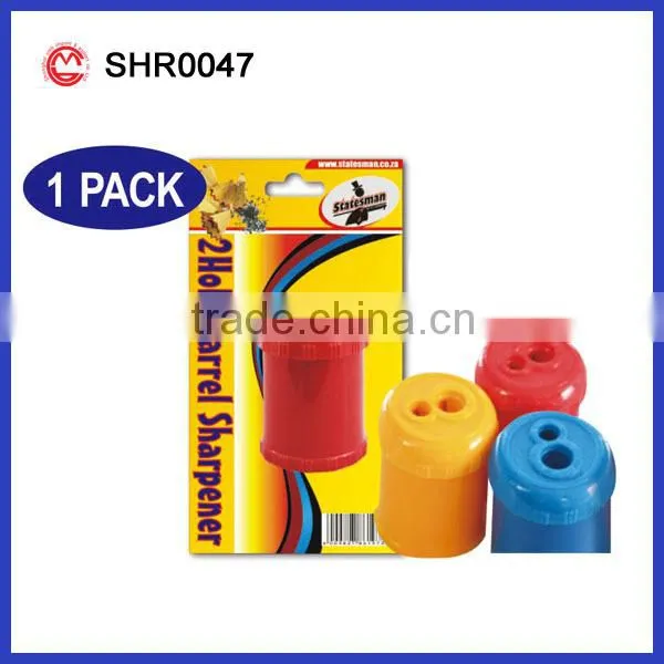 CHILDREN PENCIL SHARPENER TUBE COLORFUL TWO HOLES