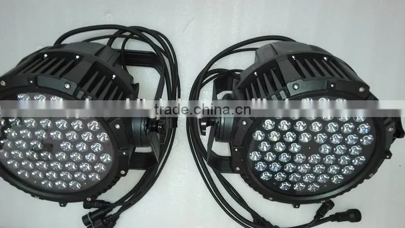 Professional Guangzhou stage lighting led par 54x3w rgbw dmx512 led par waterproof rate IP65 Cheaper price flight case pack