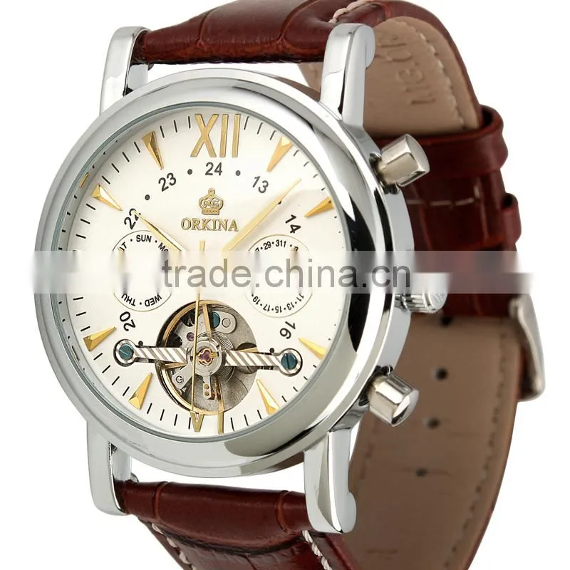 Tourbillon Automatic Leather Watch WM307