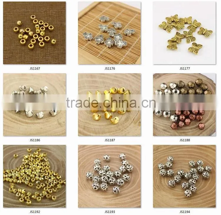 JS1218 Gold silver double disc rondelle spacer Beads,hot bracelet jewelry finding supplies