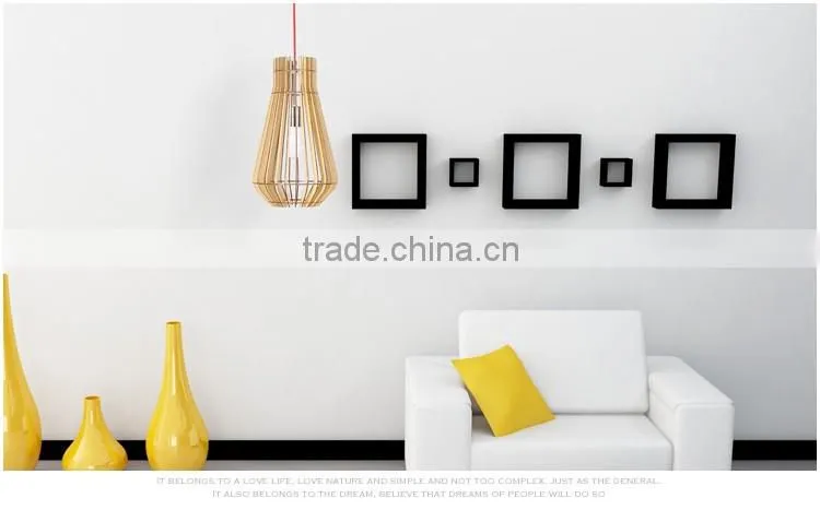 Wood pendant lighting for vintage home decor E27 JK-8005B-17 LED pendant Light