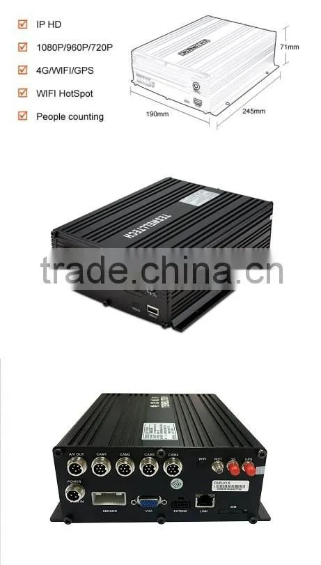 1080p/960P/720P Mnvr,H.264,4g Mobile Nvr,Real Time Video Monitor,Gps Track,Io,G-sensor,Support Iphone,Android Phone
