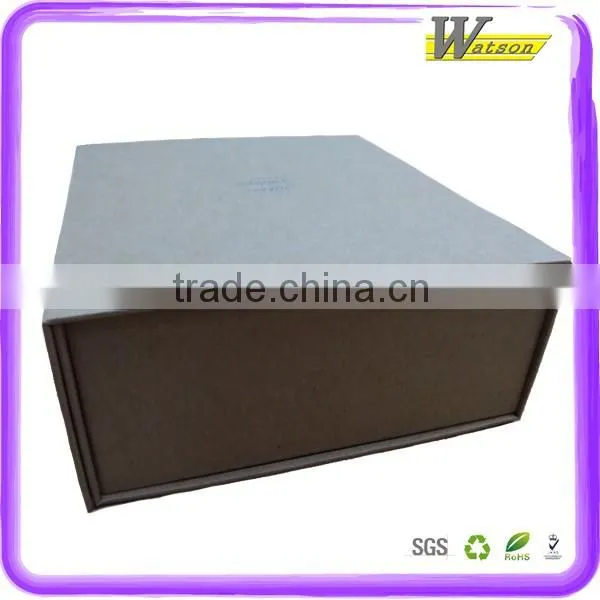 Kraft Paper Hand-made Cardboard Folded Gift Box With Silver/Glod Hot Stamping