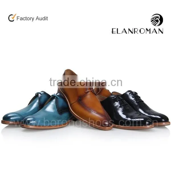 Classic good quality genuine cow leather derby dyed men dress shoes