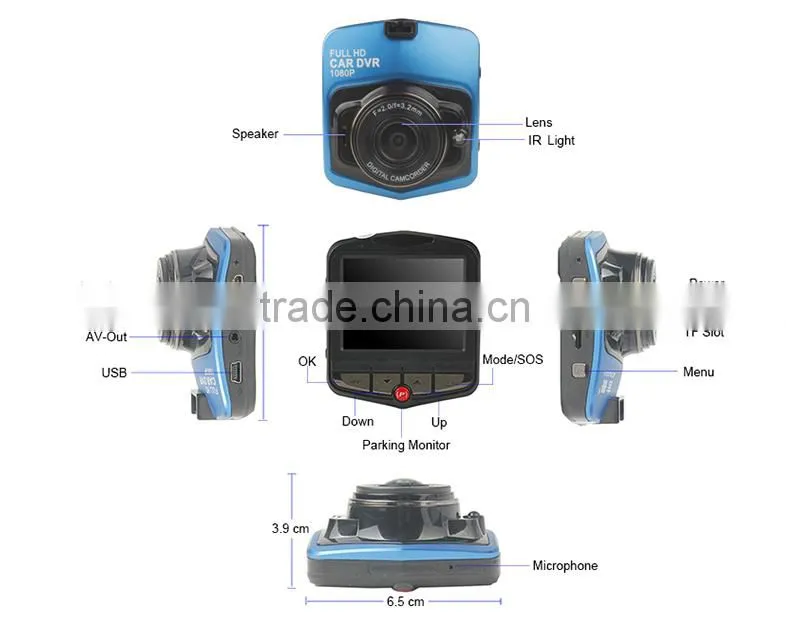 Full HD Car DVR Dash Cam Video Recorder 2.4" LCD 170 Wide Angle Dash Camera G-sensor Night Vision Motion Detection Novatek 9665