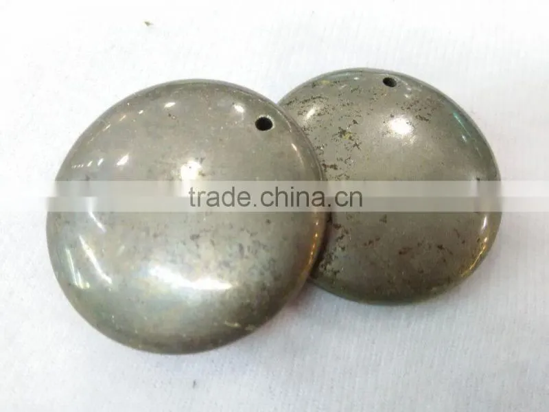 Cabochon Golden pyrite top drill for necklace decoration factory made