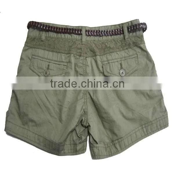 2013 new design ladies fashion shorts with belts for women fashion shorts 2013