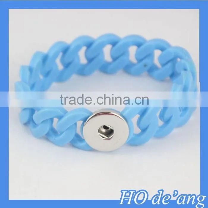 Hogift Fashion Silicone Bracelet DIY Personalized Buttons Bracelet