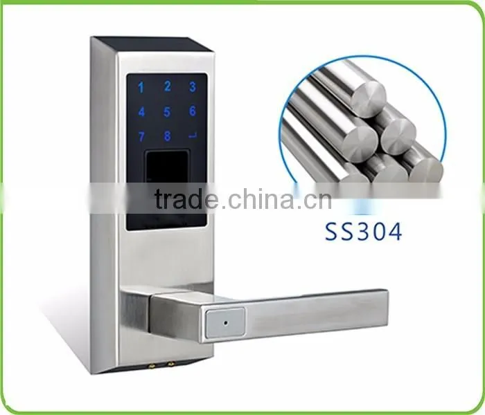 Touch screen stainless steel fingerprint door lock system fingerprint lock