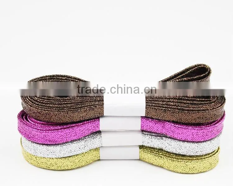 10mm high quality flat silver glitter shoelace
