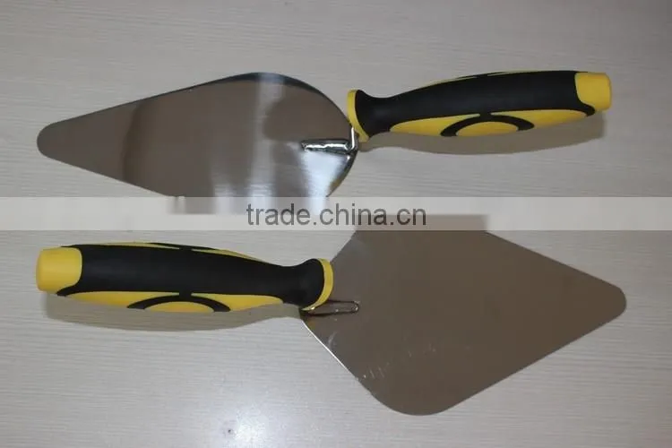 Bricklaying trowel with stainless steel blade / double color handle tools