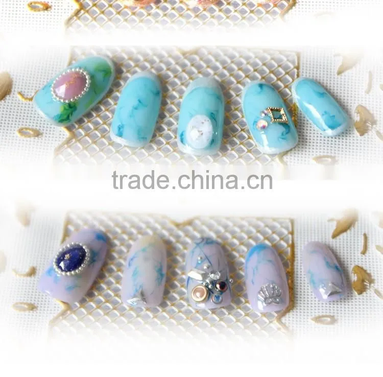 3d nail art gold foil nail rhinestone with gold foil and flatback ZX:HJ565