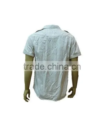 men's woven 100% cotton casual shirt short sleeve
