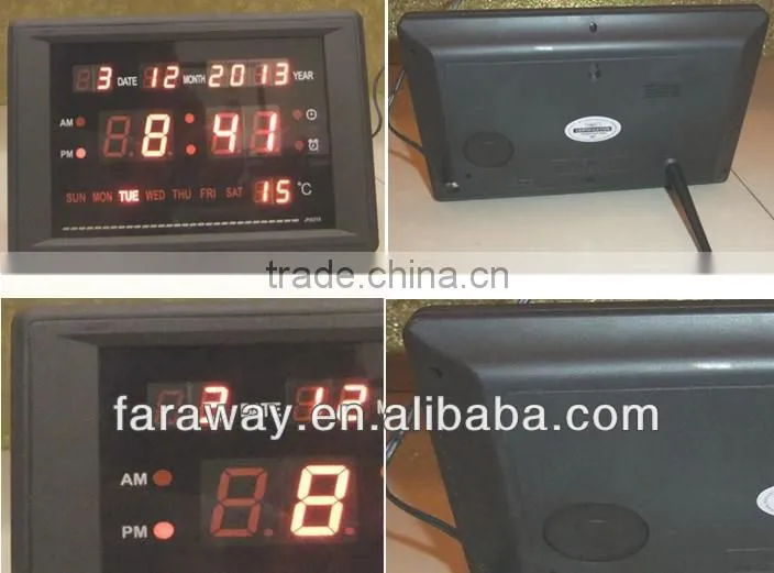 led digital table clock with calendar,temperature,alarm