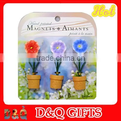 Polyresin flower pot fridge magnet