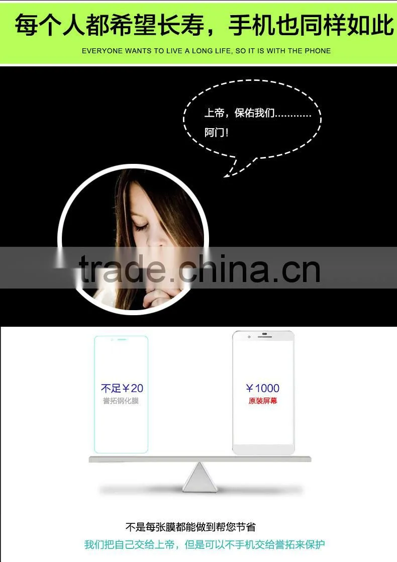 China Anti-fingerprint Tempered Glass Screen Protector For Huawei Honor 6