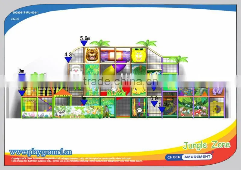Cheer Amusement Jungle Theming Junior and Toddler Playground with slider fun-battle