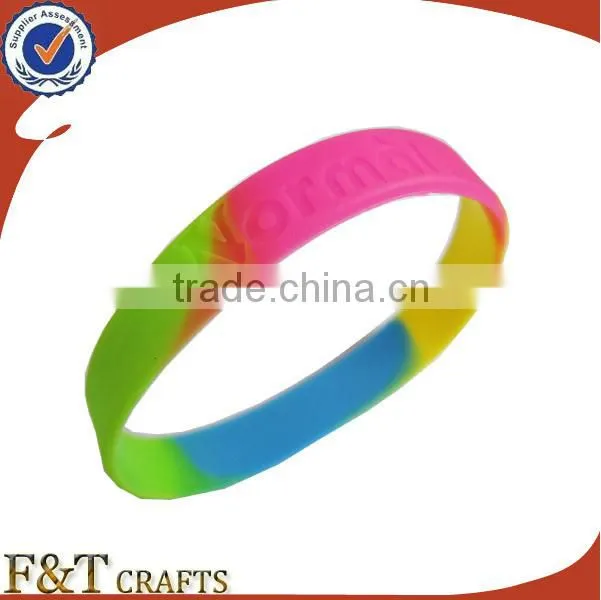 hot sale night lumimous customize silicon bracelet with printing logo