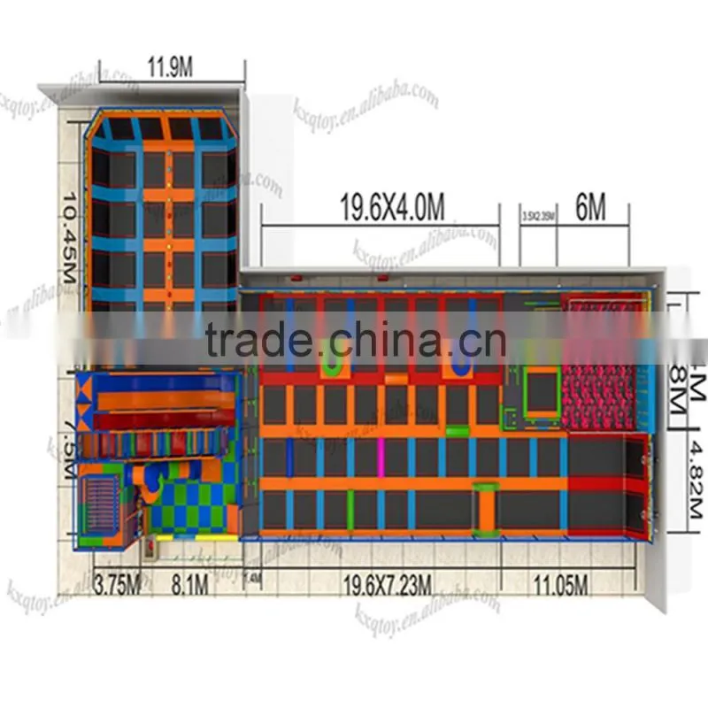 New Big Size Trampoline with CE Certification in Trampoline Park