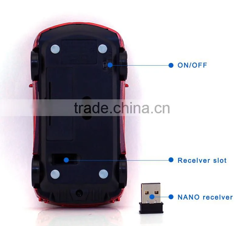 2.4Ghz Cordless PC Special Model RoHS Car Mouse