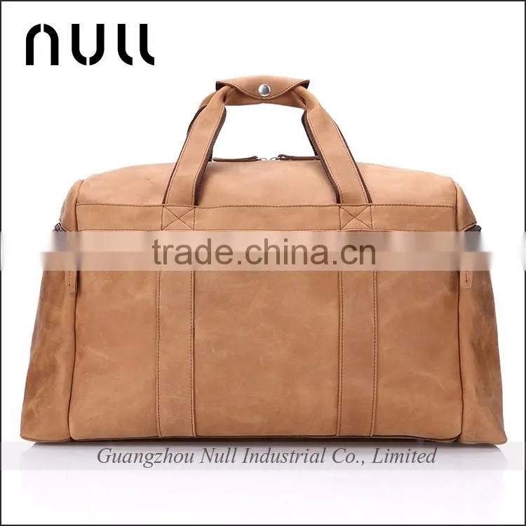 large capacity men vintage genuine leather travel bag