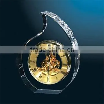 Office rectangle crystal sliver mechanical clock