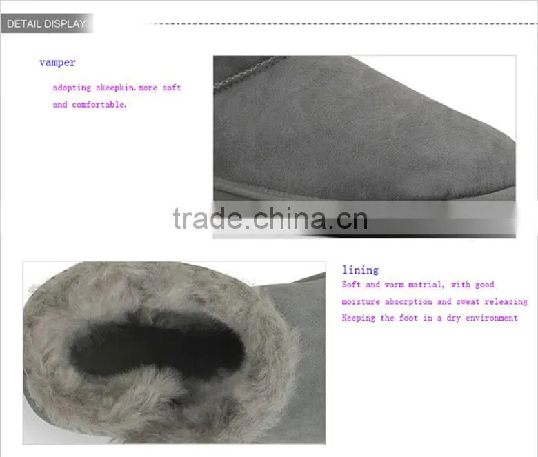 2015 pure color hot cheap ankle genuine leather boots
