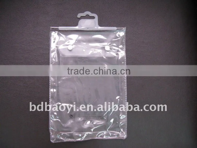 plastic garment bags with hook and button for packing cloth