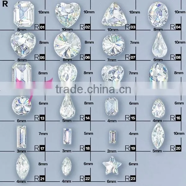 2015 high quality sharp bottom rhinestone/tip accessories crystal for nail art decoration