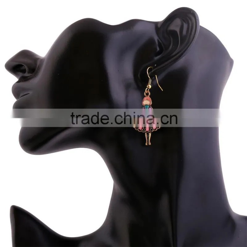 New items dancing girl design fashion beaded drop earring
