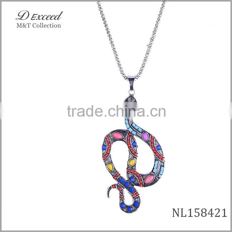 flexible snake necklace,alloy snake pendant necklace