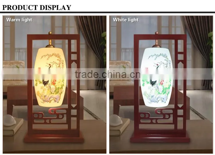 Jingdezhen ceramic decal pastel retro desk lamp writing table lamp